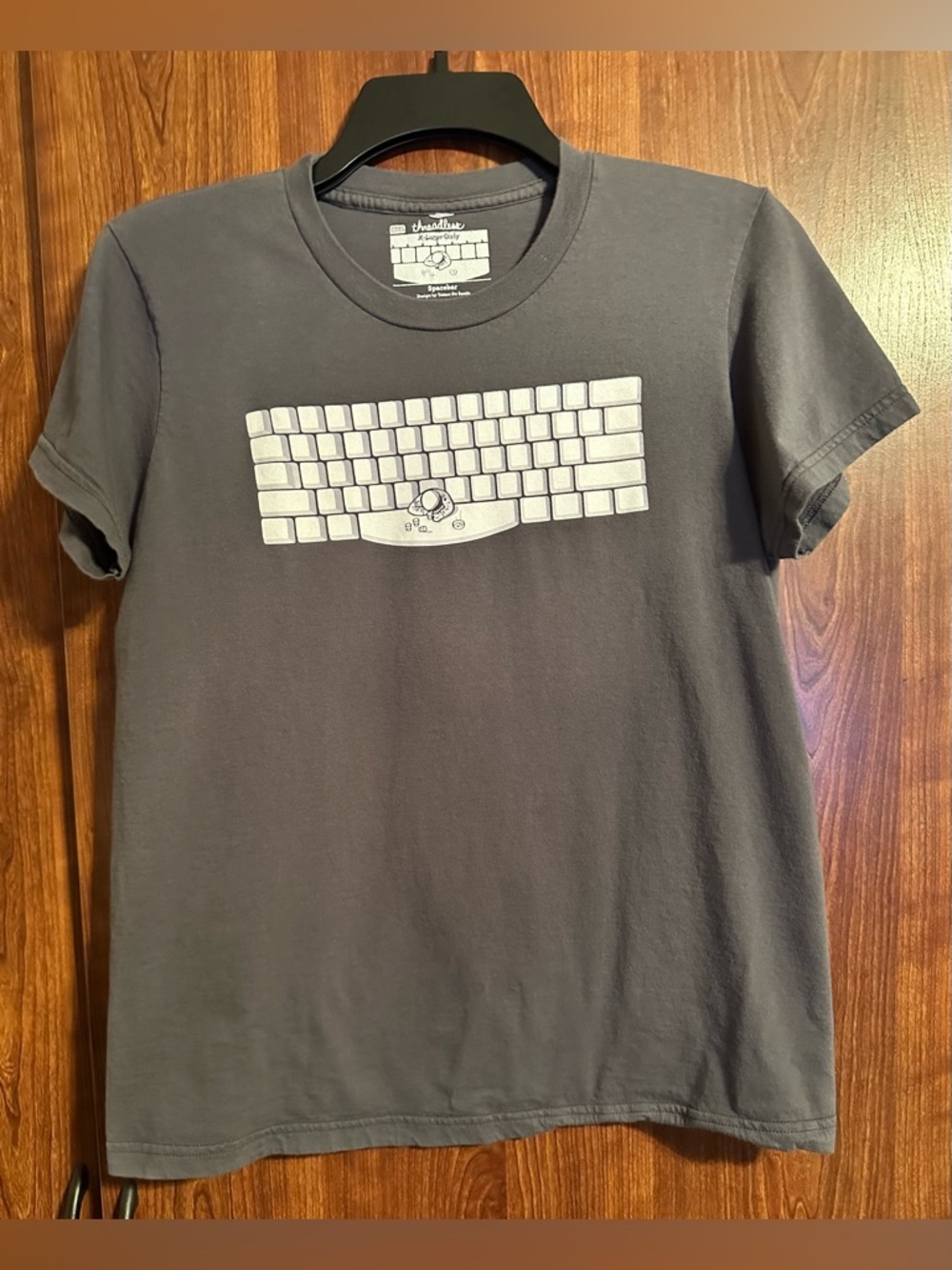 THREADLESS Spacebar Gray Graphic T Shirt Funny Geek Astronaut Y2K  Girly Tee XL